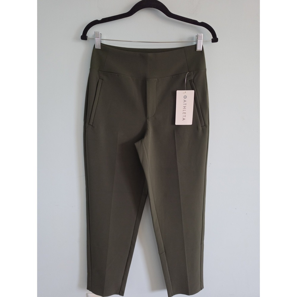 Athleta Olive Green Endless Pants - semi-slim tapered , skims the ankle